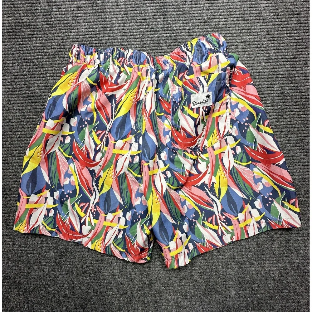 Boardies Apparel Swim Trunks Mens Small Multicolor Tropical‎ Floral Mesh Lined